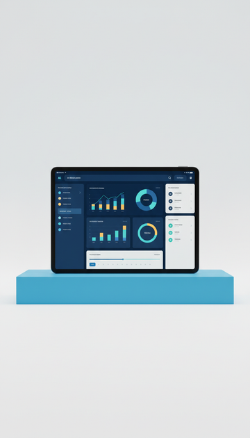 AI Business Application Interface on Tablet
